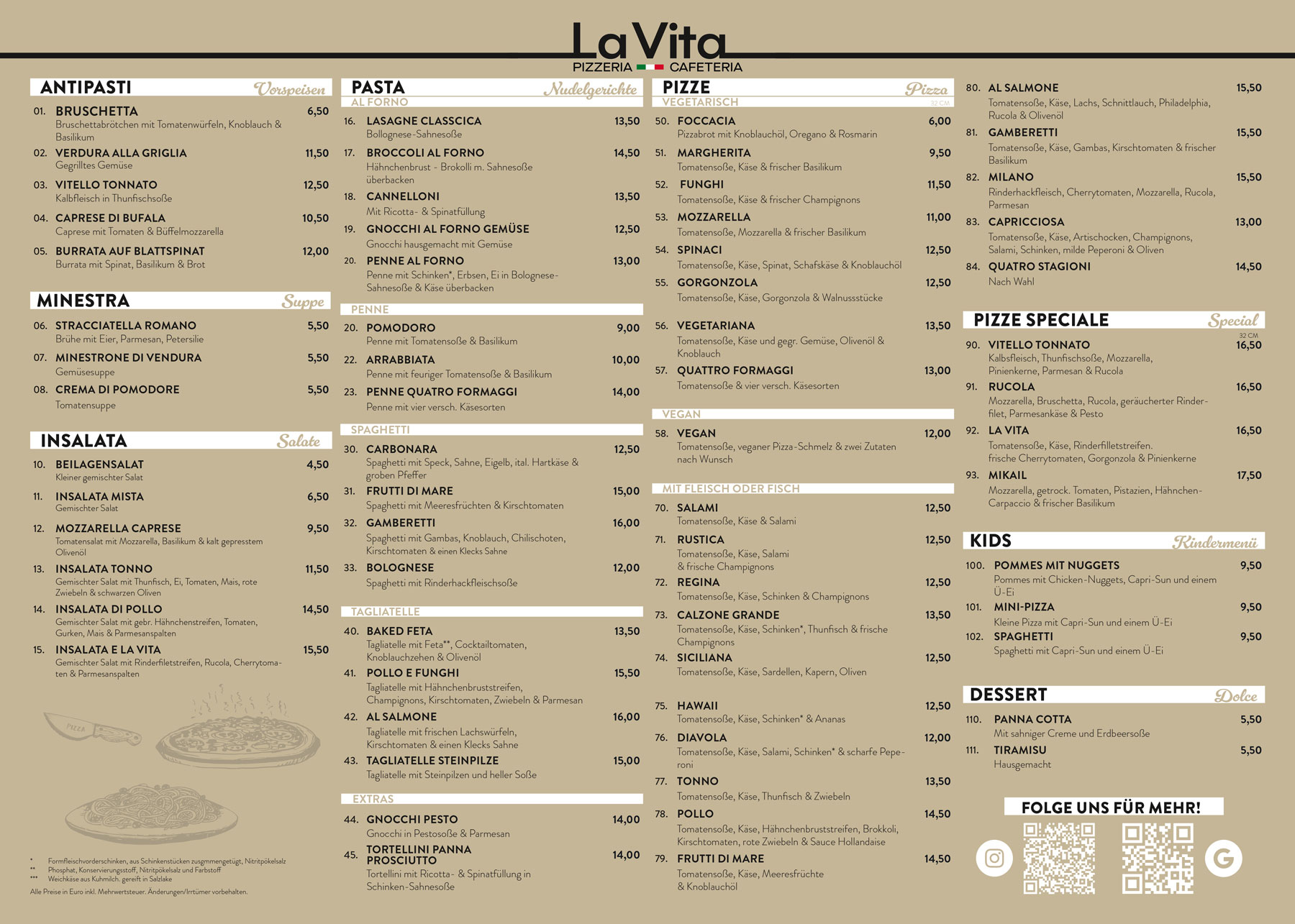 MENÜ La Vita